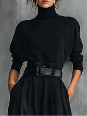 Chic All-Black Two-Piece Set