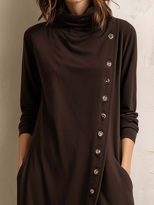 Dark Brown Bohemian Midi Dress