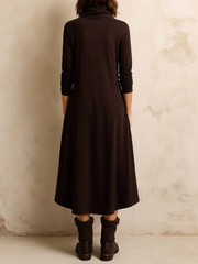 Dark Brown Bohemian Midi Dress