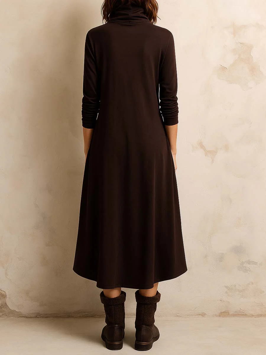 Dark Brown Bohemian Midi Dress