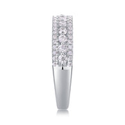 Luxury Fashion Multi-row Diamond Ring With Moissanite Silver Ring