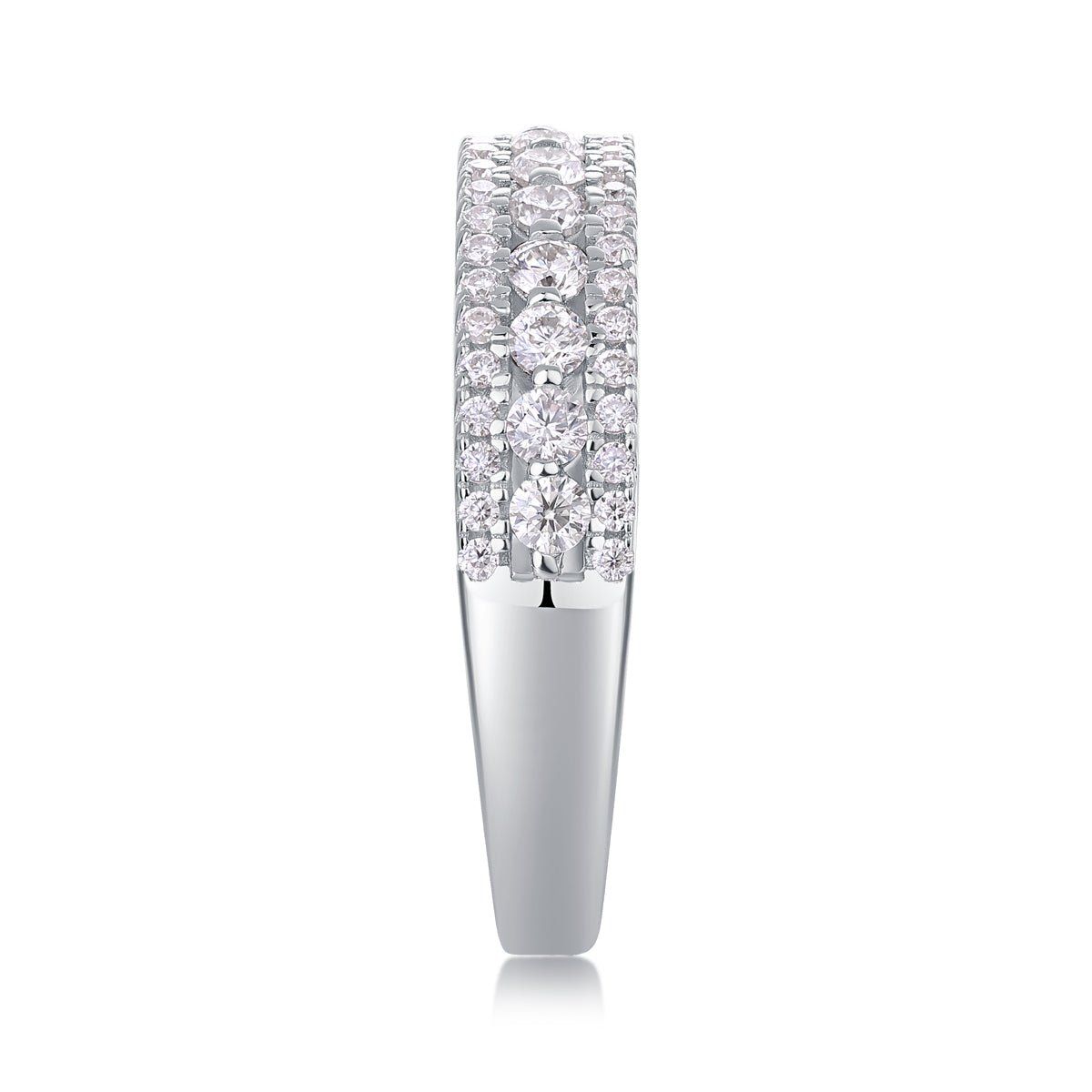 Luxury Fashion Multi-row Diamond Ring With Moissanite Silver Ring