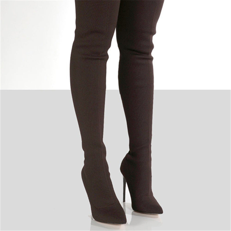 High-heel Knit Over-the-knee Boots