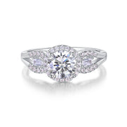 Luxury Fashion Large Diamond Wedding Ring With Moissanite Silver Ring