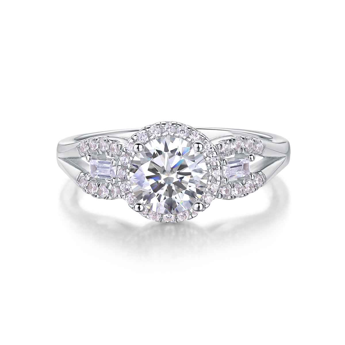 Luxury Fashion Large Diamond Wedding Ring With Moissanite Silver Ring