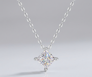 Stay Together - A Fashionable And Luxurious Diamond Jewelry Pendant Set With Square Moissanite S925 Sterling Silver.