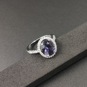 Luxury Zircon Round Ring Full Of Diamonds Ring Engagement Wedding First Ornament