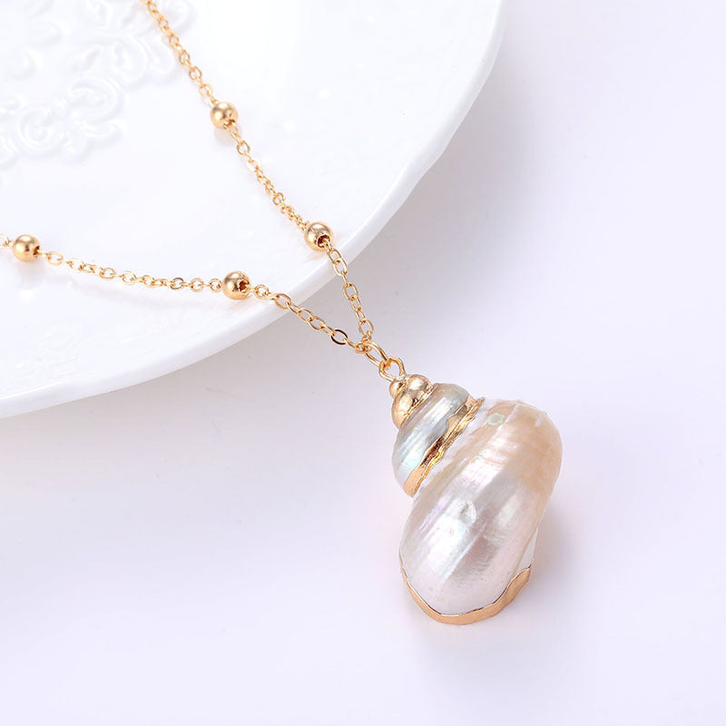 Women's Beach Shell Gold-plated Pendant Conch Necklace
