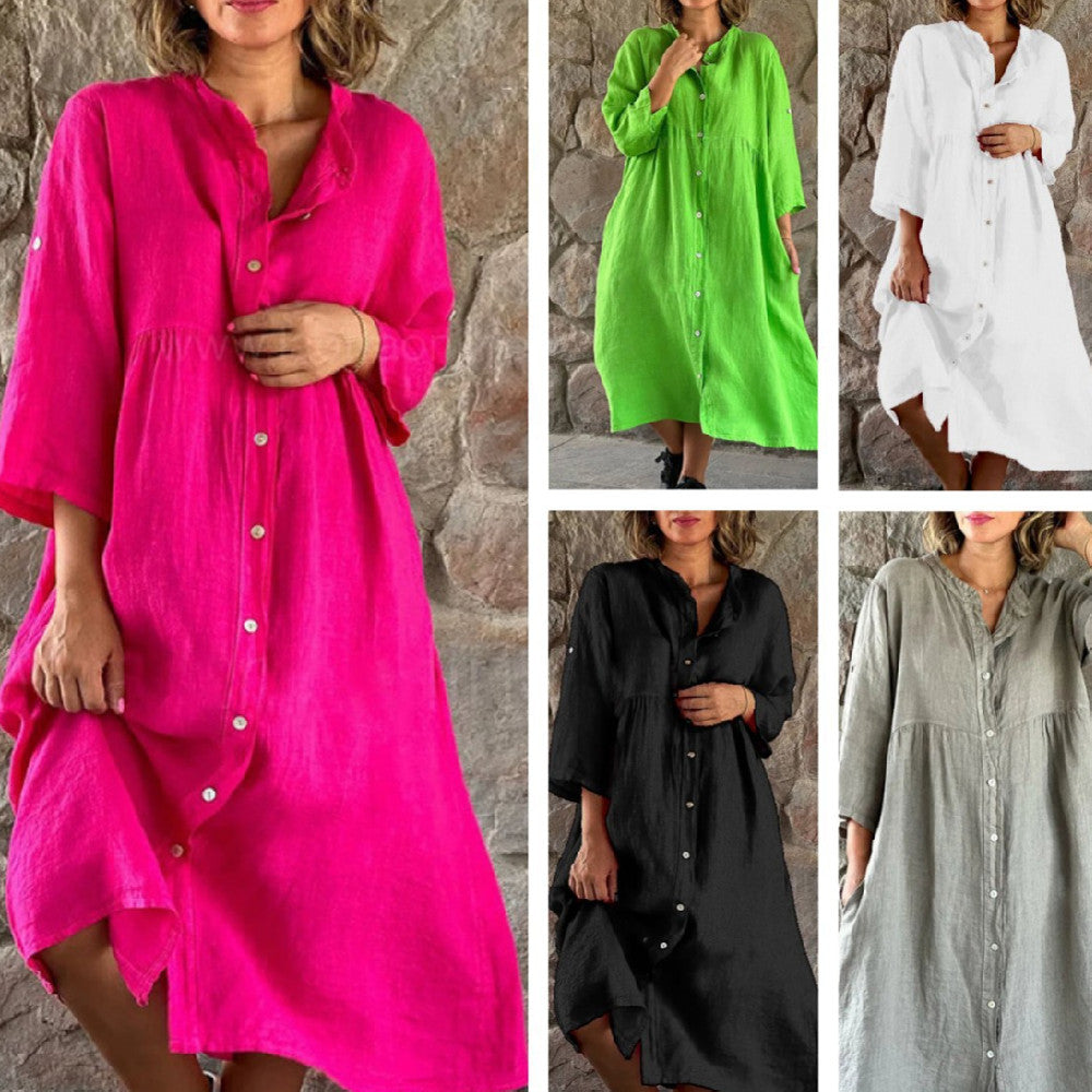 Roxy - Casual Button Long Dress