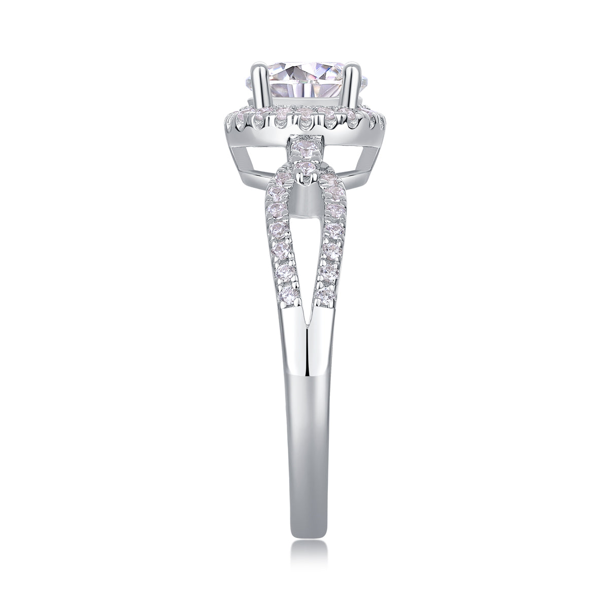 Luxury Fashion Large Diamond Wedding Ring With Moissanite Silver Ring