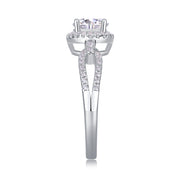 Luxury Fashion Large Diamond Wedding Ring With Moissanite Silver Ring