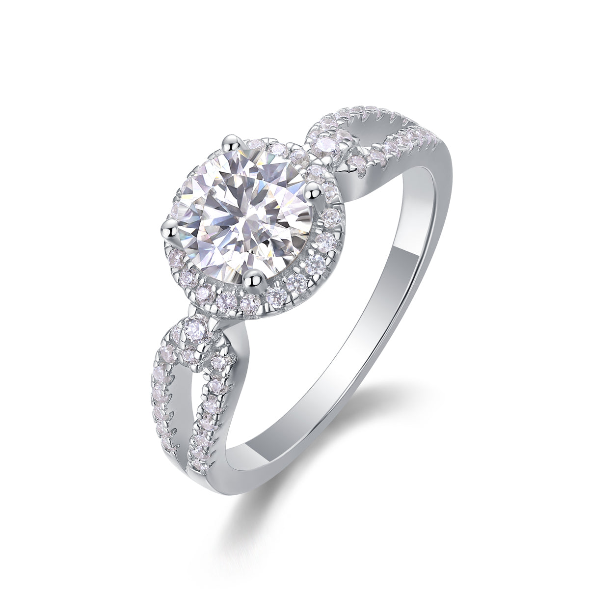 Luxury Fashion Large Diamond Wedding Ring With Moissanite Silver Ring