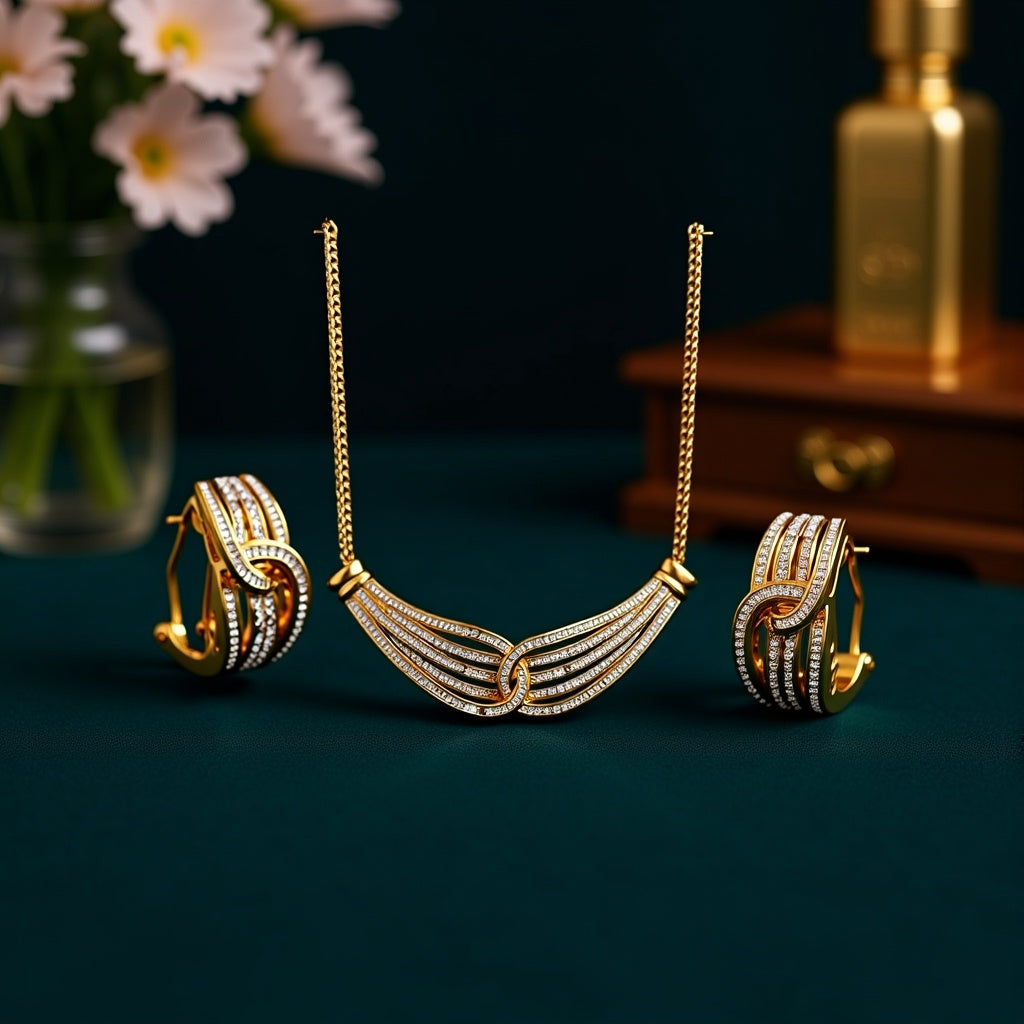 3-Piece Diamond Jewelry Set – 14K Gold-Plated | 2/5 CTW