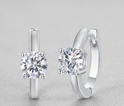 Set Out To The Heart Of Luxury Fashion Diamond Earrings Stud Mossan Diamond Silver Ornaments