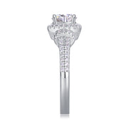 Luxury Fashion Large Diamond Wedding Ring With Moissanite Silver Ring