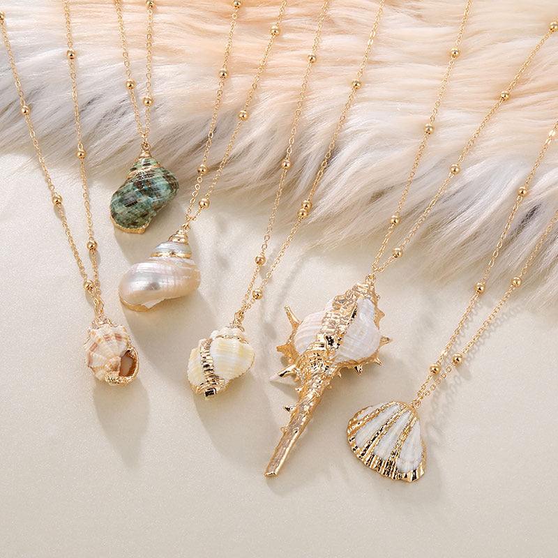 Women's Beach Shell Gold-plated Pendant Conch Necklace