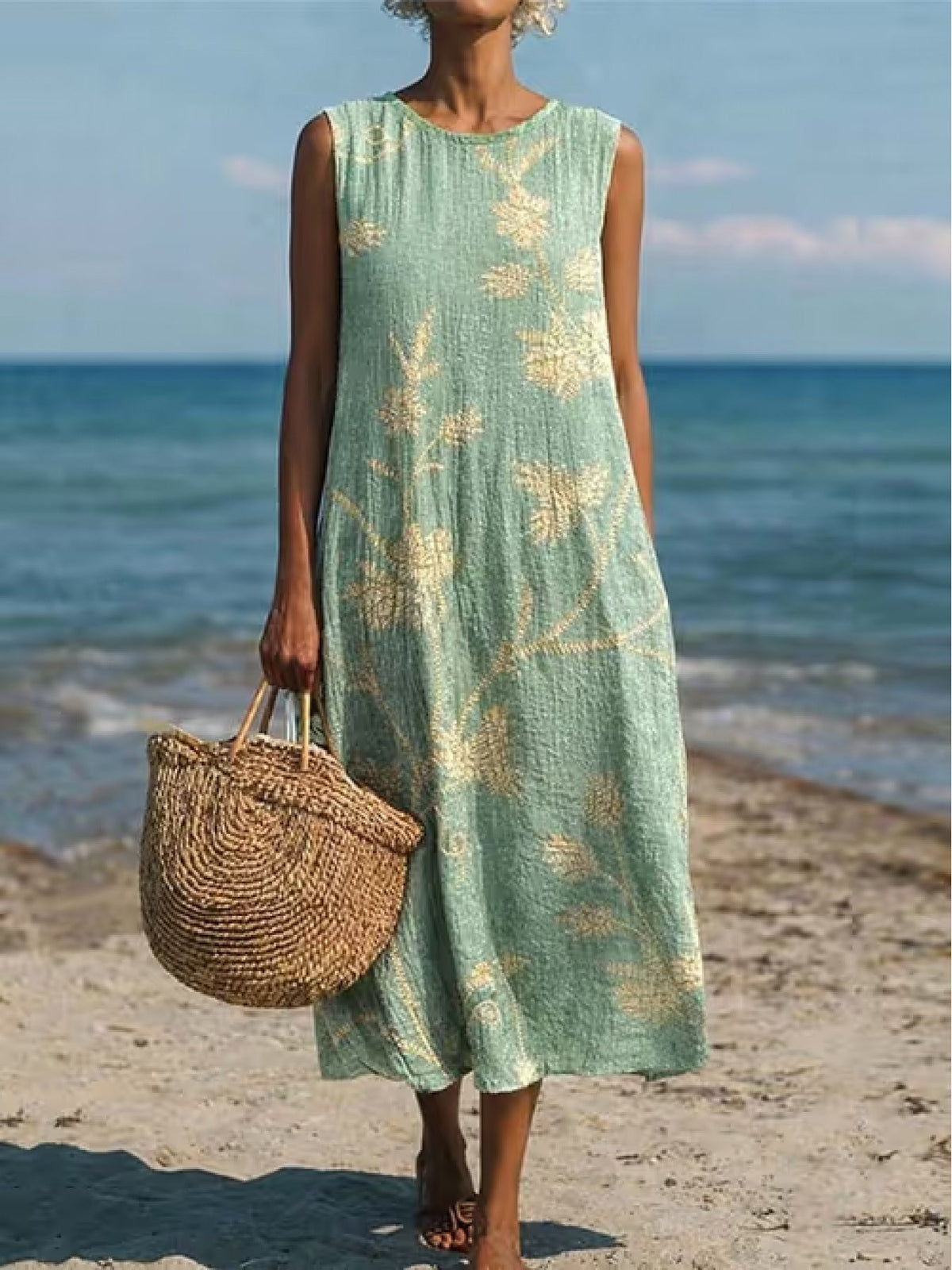 Amara | Casual Printed Midi Summer Dress