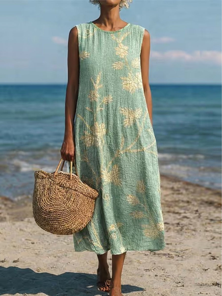 Amara | Casual Printed Midi Summer Dress