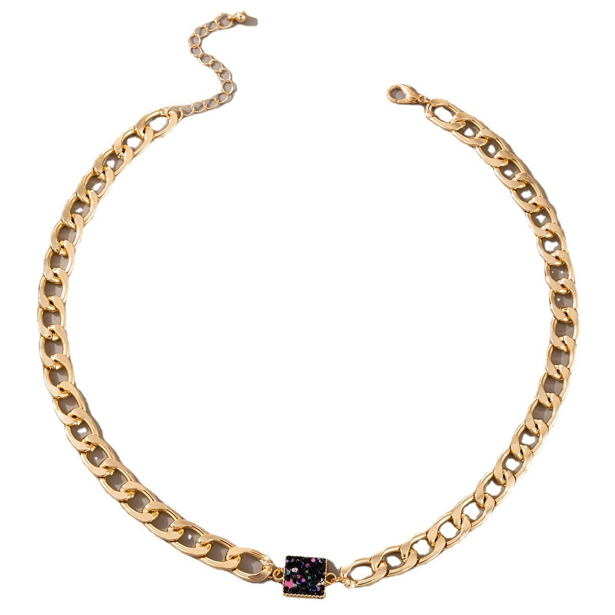 Punk Thick Chain Single Layer Gold Women's Necklace