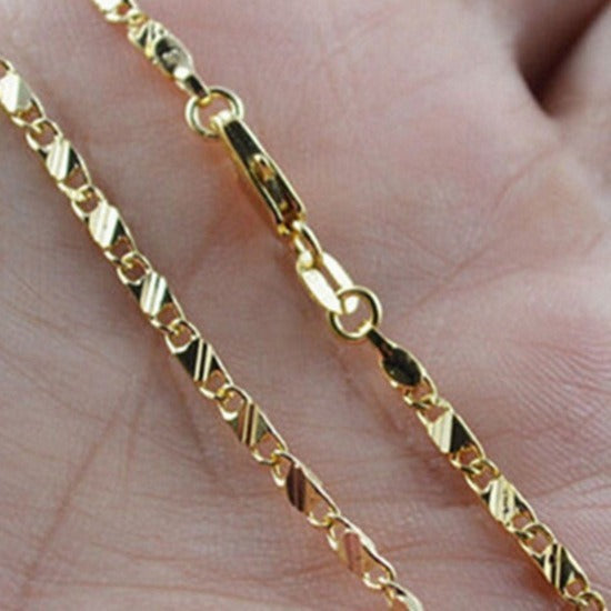 16-30 Inch Gold Plated 2mm Necklace Ornament
