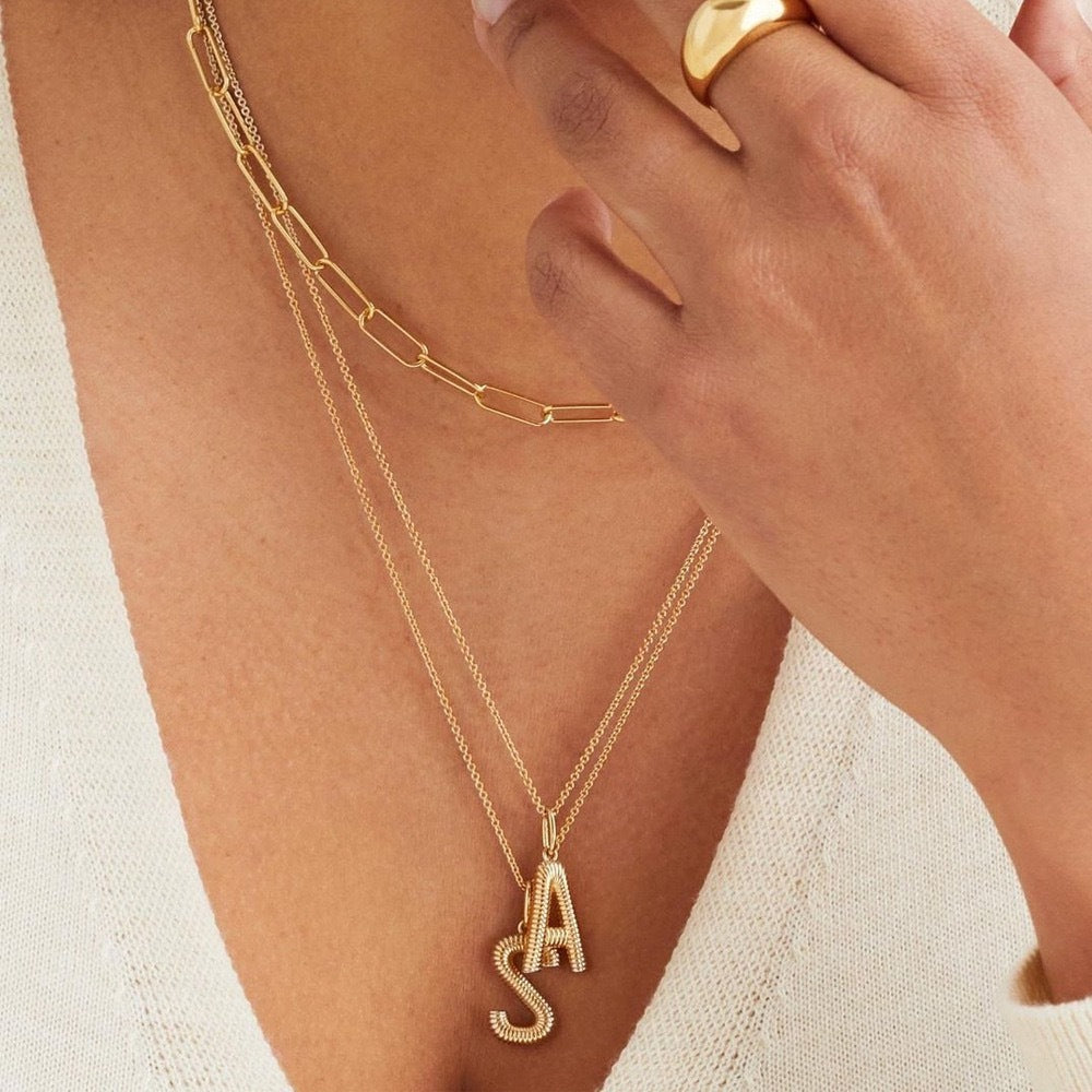 Personalized Simple Letter Necklace Fashion Creative Pattern Gold 26 Letter