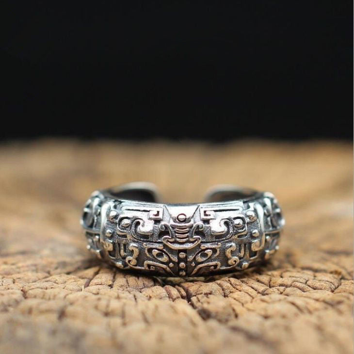 Divine Beasts, Gluttonous, Lucky, Transport, Evil, Non-fading Ring, Domineering Hipster, Retro, Old, Opening, Adjustable