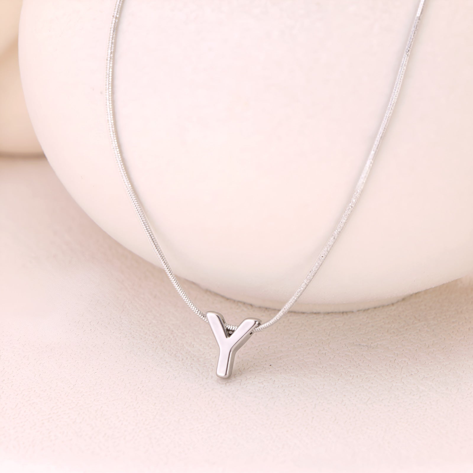 18k Gold Titanium Steel Necklace With 26 English Letters