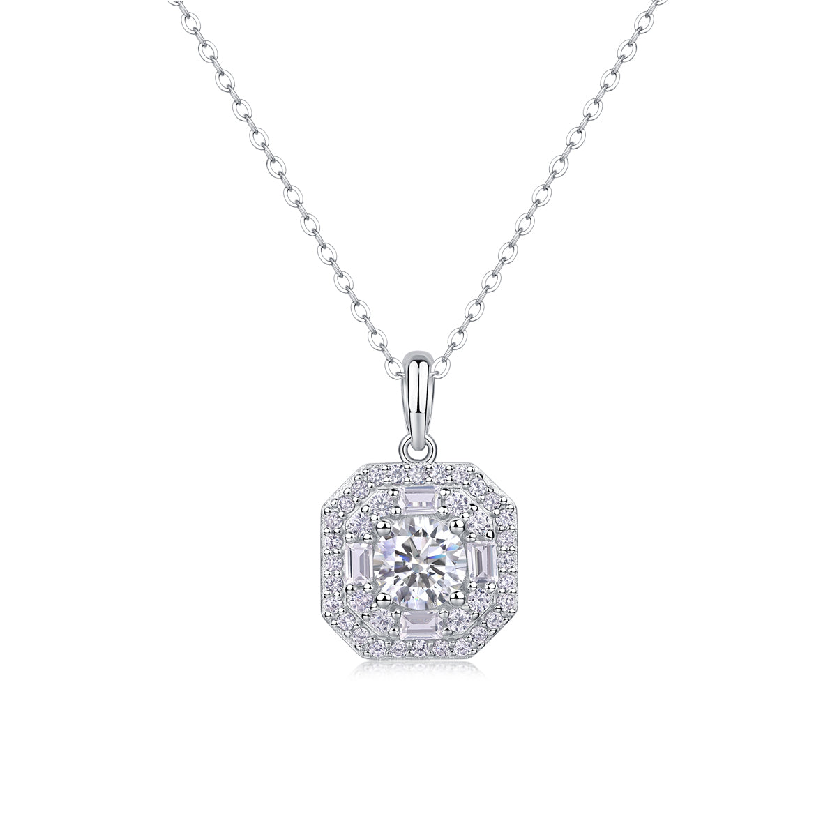 Small Square Bag - A Fashionable And Luxurious Diamond Jewelry Piece Set With 1-carat Moissan Diamond S925 Sterling Silver And Platinum-plated Pendant