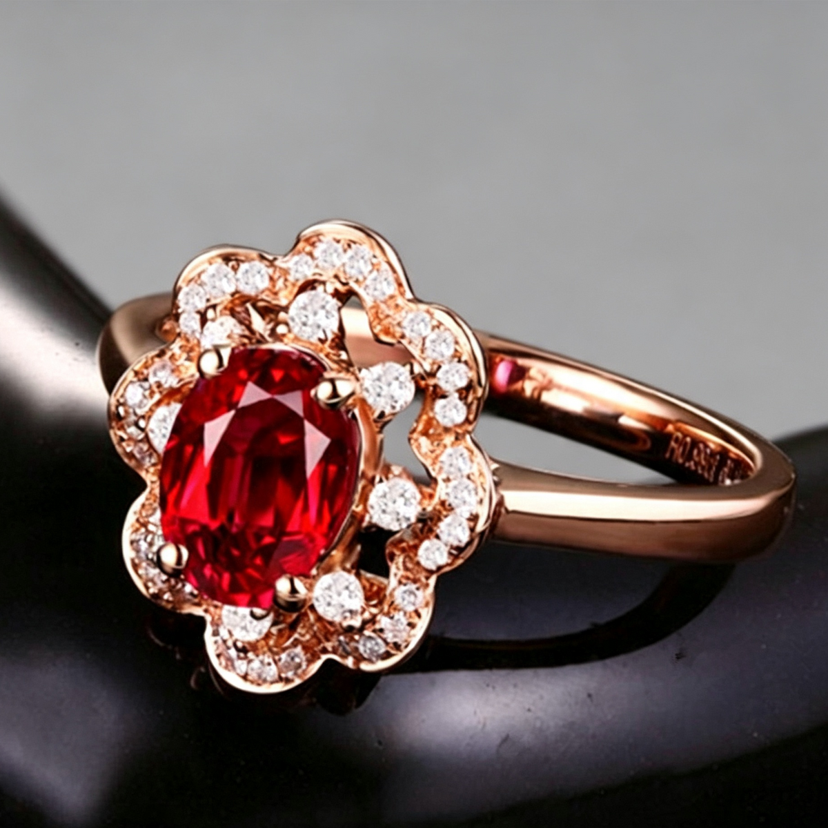 Hot silver ring engagement ring high-end ruby ring rose gold ring jewelry