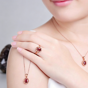 Hot silver ring engagement ring high-end ruby ring rose gold ring jewelry