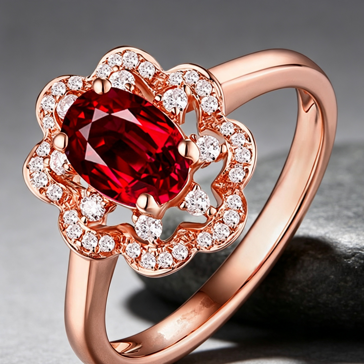 Hot silver ring engagement ring high-end ruby ring rose gold ring jewelry