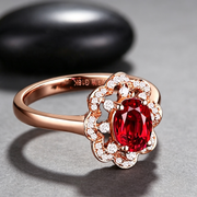 Hot silver ring engagement ring high-end ruby ring rose gold ring jewelry