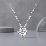 True Heart - A Fashionable And Luxurious Diamond Jewelry Pendant Set With 1-carat Moissan Diamond S925 Sterling Silver