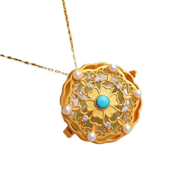 Women's Fashion Gold Plated Color Gold Plated Color Incense Bag Pendant Necklace