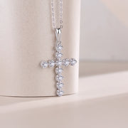 Entrust Luxury Fashion Diamond Pendant Necklace Set With Mosan Diamond Silver Ornaments