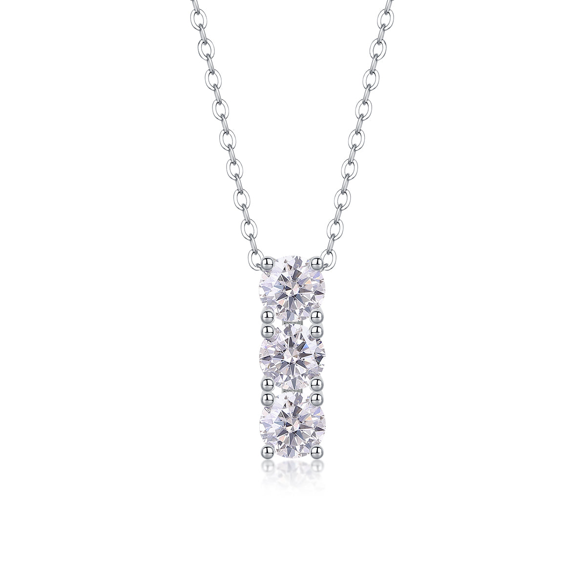 Round - A Fashionable And Luxurious Diamond Jewelry Pendant Set With 0.5-carat Moissan Diamonds, S925 Sterling Silver And Platinum Plating