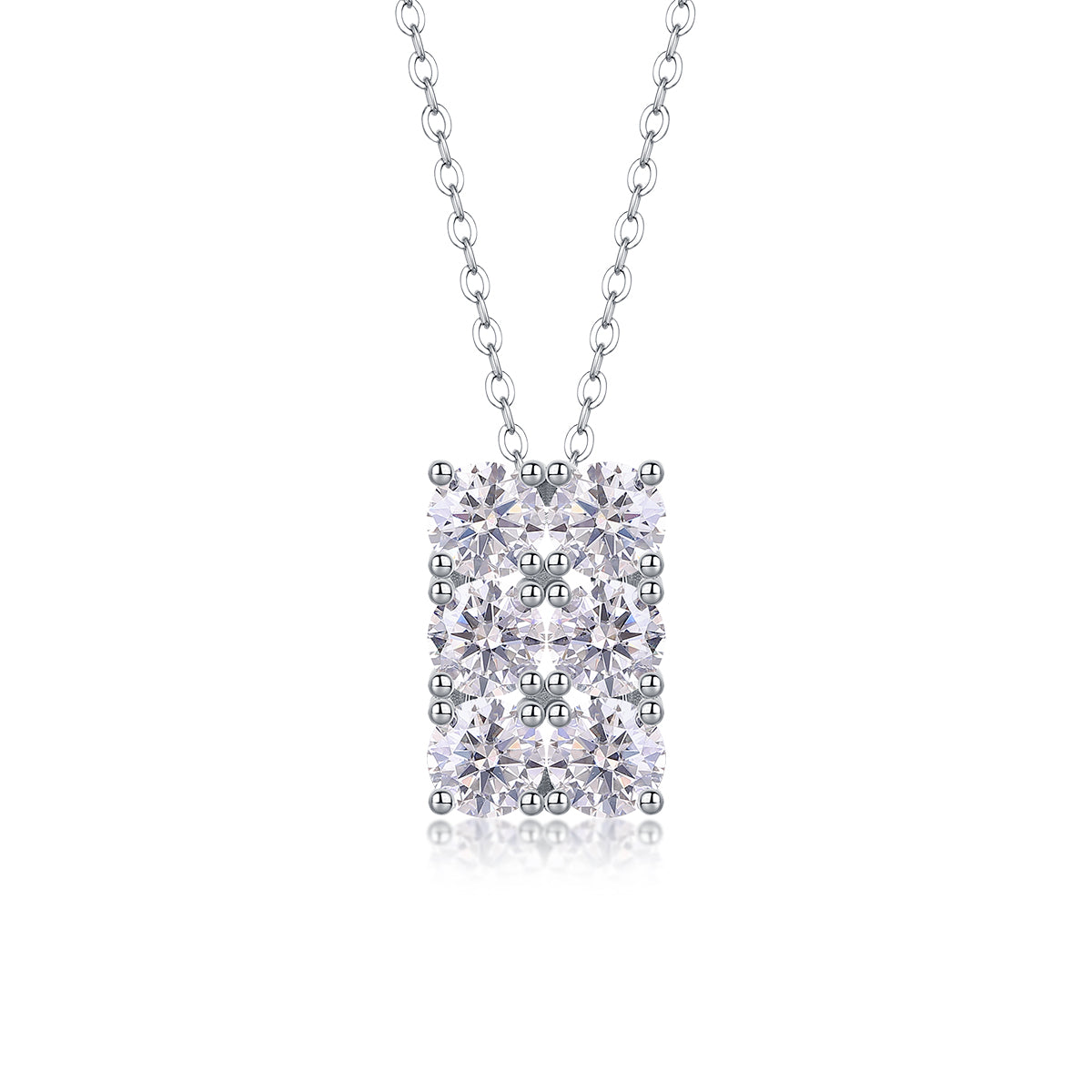 Grand Round - A Fashionable And Luxurious Diamond Jewelry Piece Set With 0.5-carat And 0.3-carat Moissan Diamonds, S925 Sterling Silver And Platinum-plated Pendant