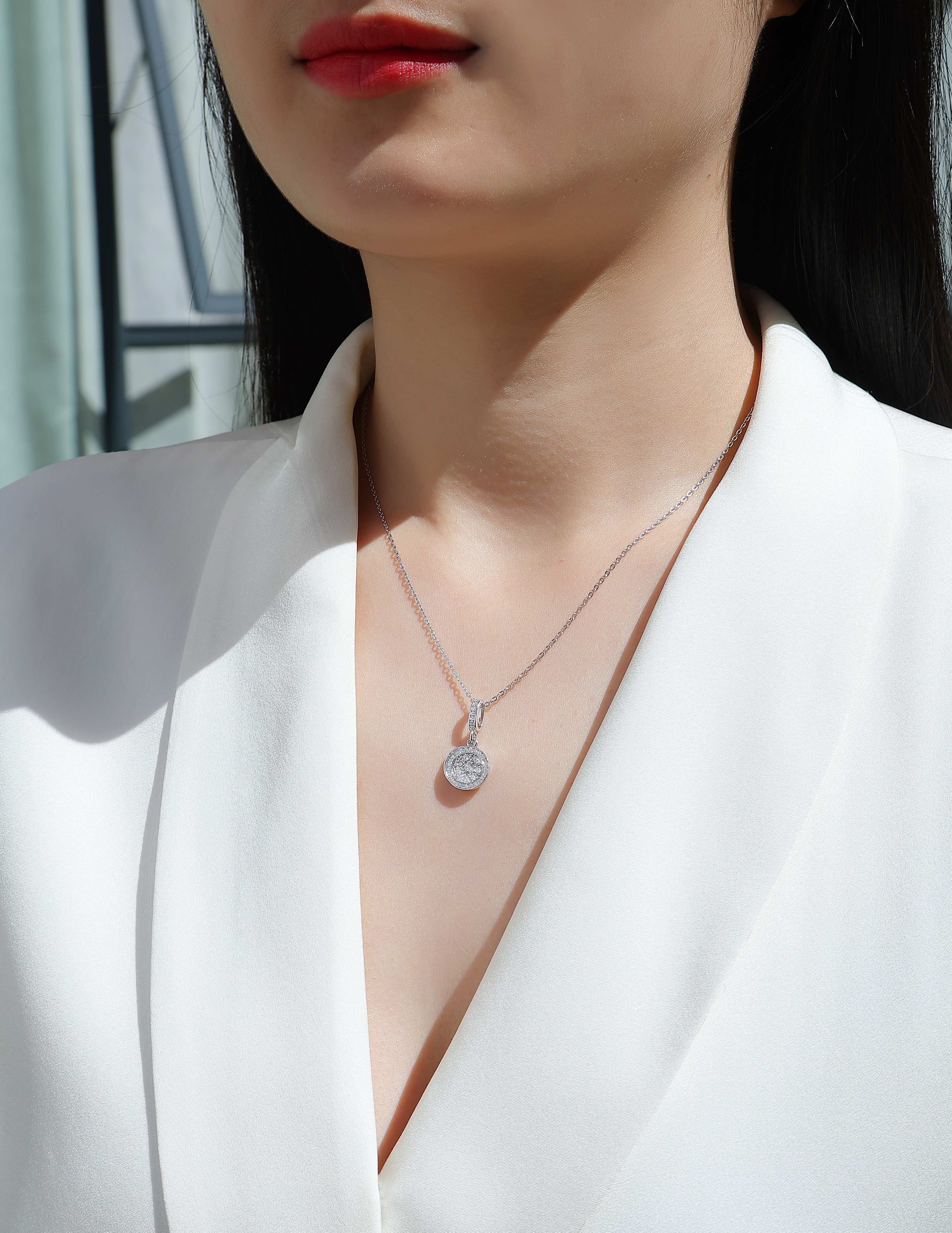 Double Ring Combination - A Fashionable And Luxurious Diamond Jewelry Piece Set With Moissanite S925 Sterling Silver And Platinum-plated Pendant