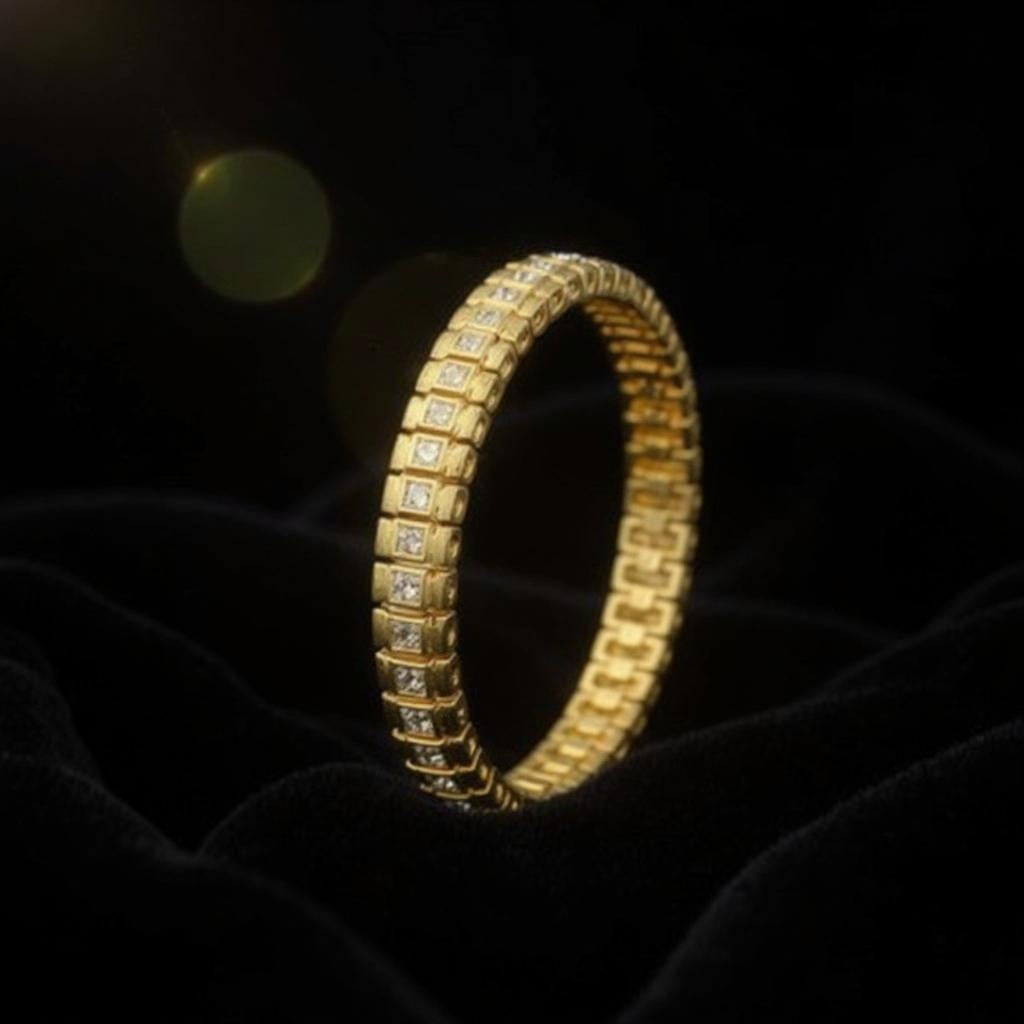 Luxury Designer Bracelet – 18K Yellow Gold Plated with 4/5 Carat Total Weight of Sparkling Diamonds