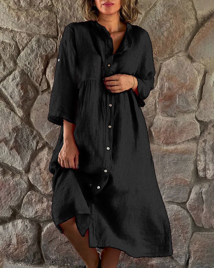 Roxy - Casual Button Long Dress