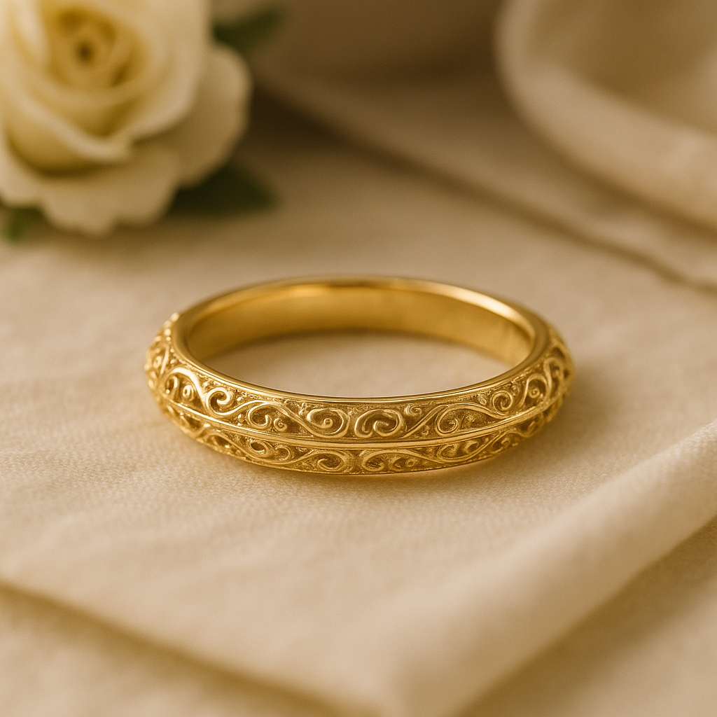 Wedding ring - 14K SOLID Yellow Gold