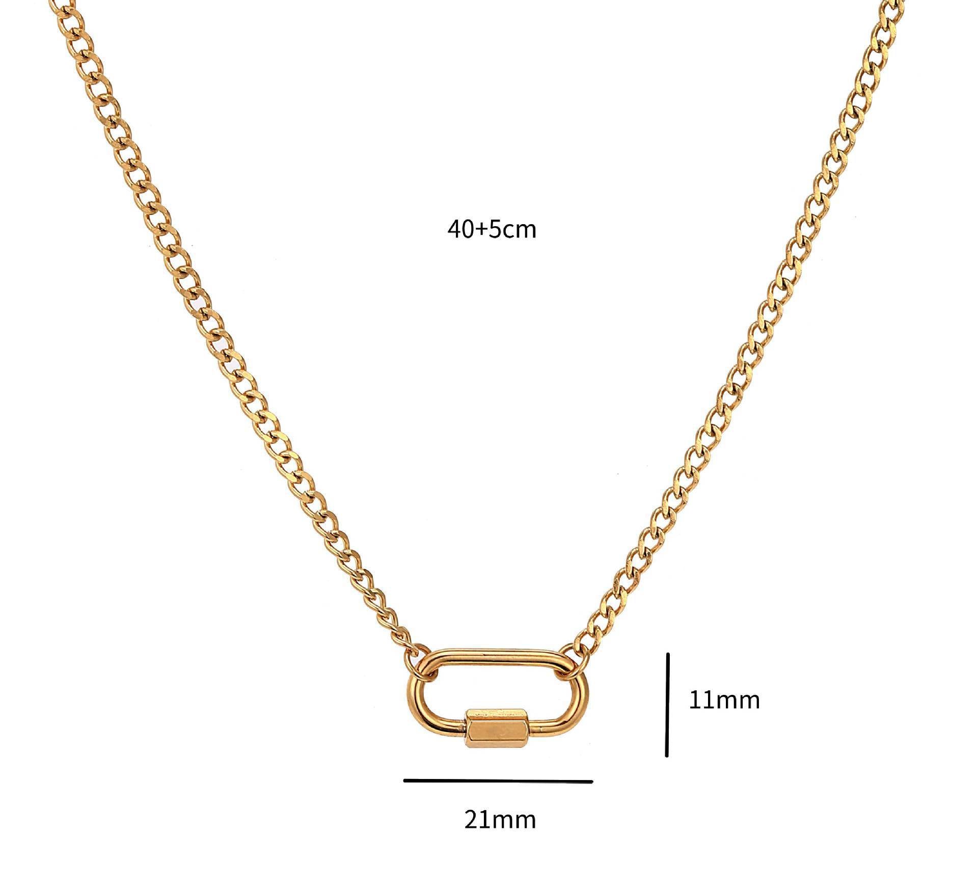Stainless Steel DIY Vacuum Plating 18K Gold Color Protection Necklace