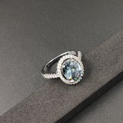 Luxury Zircon Round Ring Full Of Diamonds Ring Engagement Wedding First Ornament