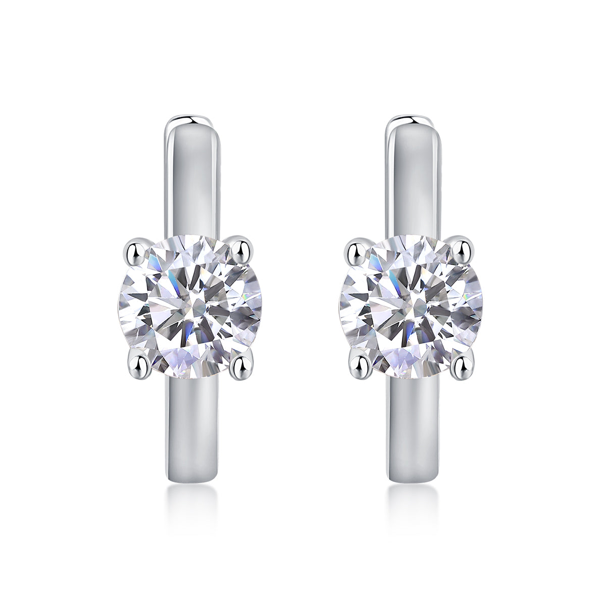 Set Out To The Heart Of Luxury Fashion Diamond Earrings Stud Mossan Diamond Silver Ornaments