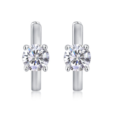 Set Out To The Heart Of Luxury Fashion Diamond Earrings Stud Mossan Diamond Silver Ornaments