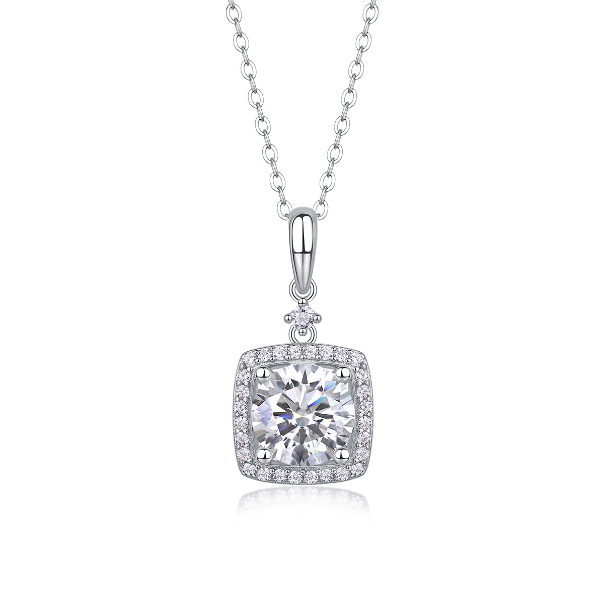 Innocent Mary Luxury Fashion Diamond Pendant Necklace Set With Mosan Diamond Silver Ornaments