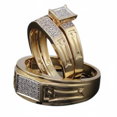 Three-Piece Engagement Ring Set