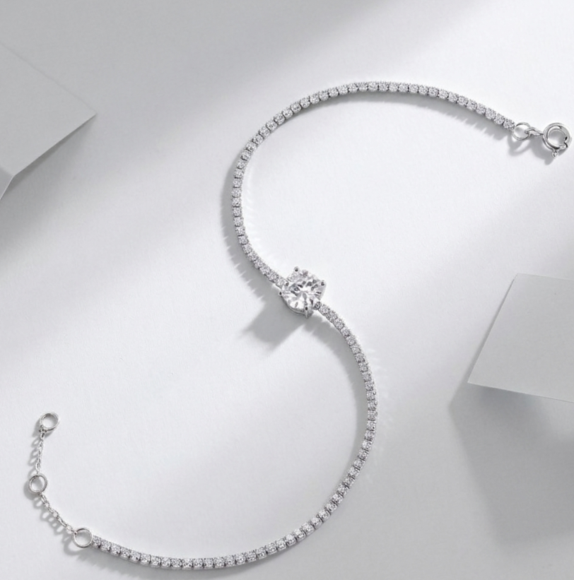 Dawn Luxury Fashion Mossan Diamond S925 Silver Bracelet
