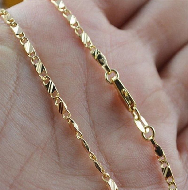 16-30 Inch Gold Plated 2mm Necklace Ornament