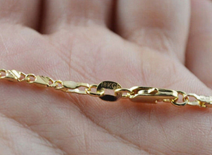 16-30 Inch Gold Plated 2mm Necklace Ornament